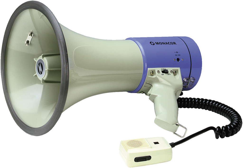 Monacor Schweiz AG - Megaphon mit Handmik 25W Sirene LS-Regler: …